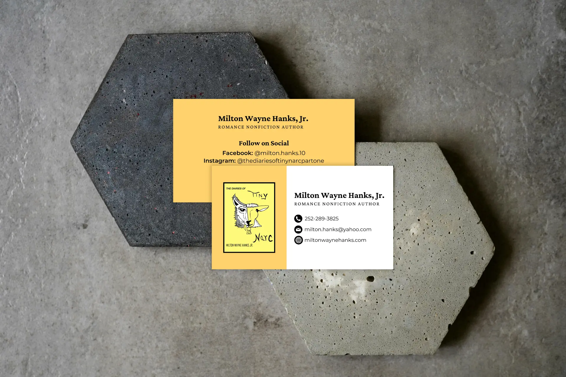 Author business card design.